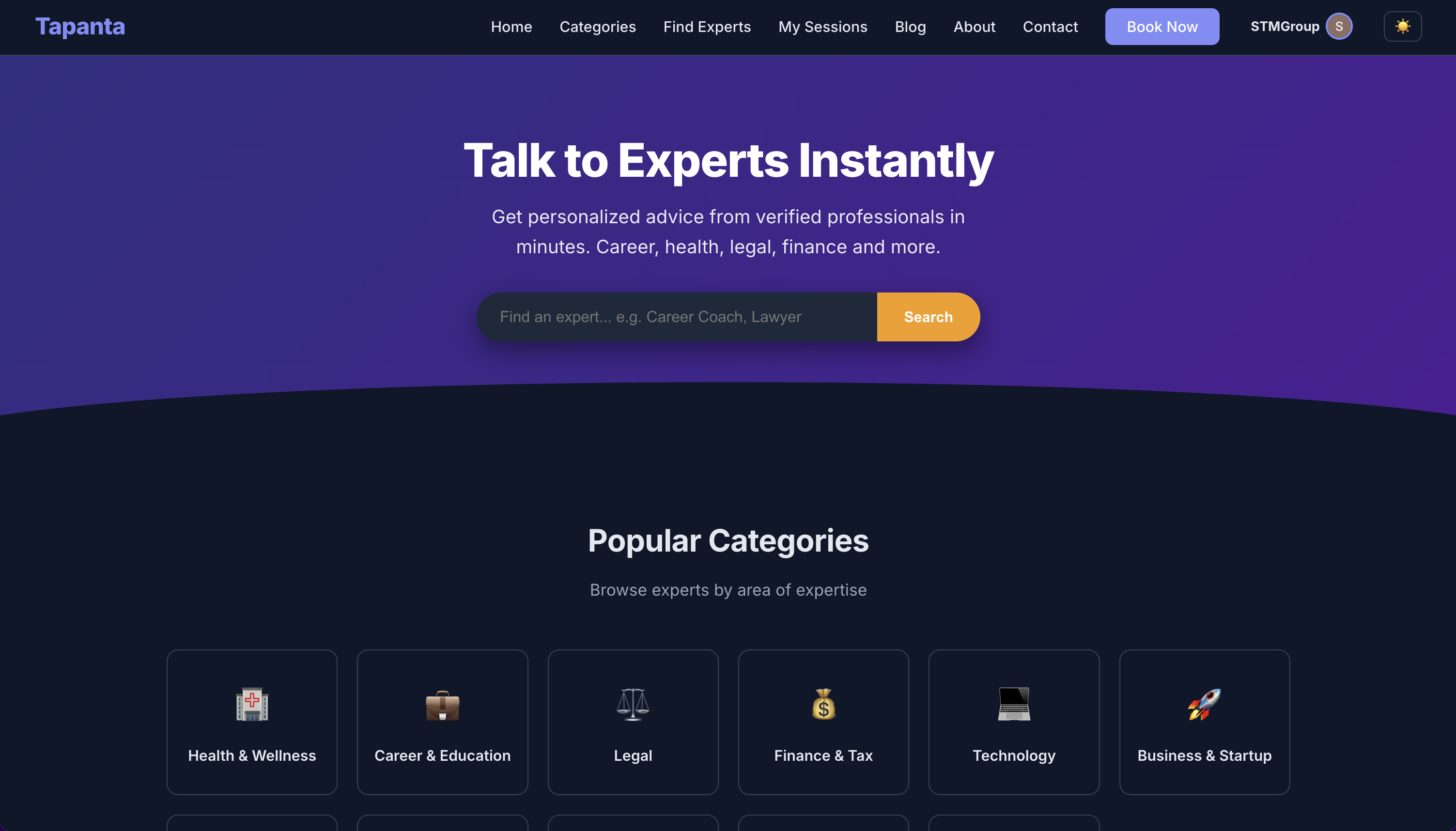 Tapanta — Talk to Experts Instantly